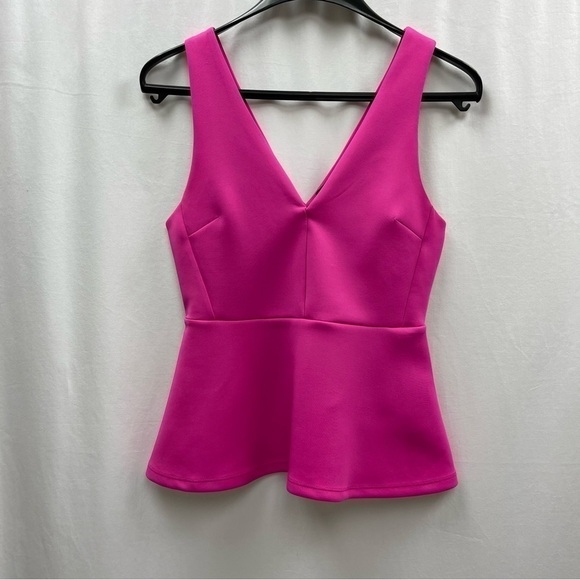 DYNAMITE peplum top V neck hot pink size S - Picture 8 of 15